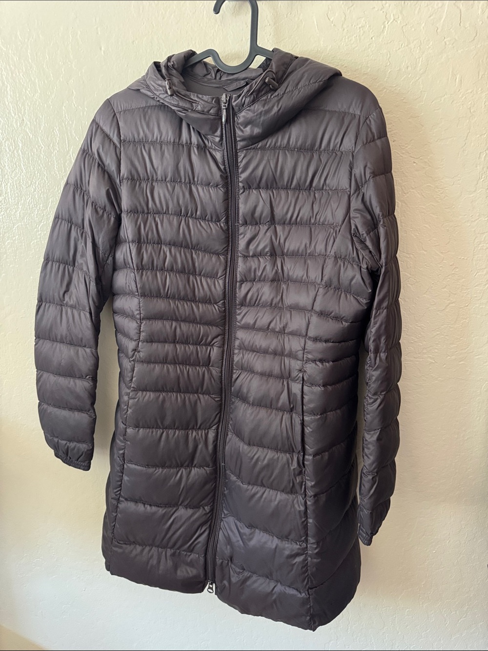 Uniqlo Hooded Long Puffer Coat - Charcoal